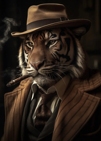 Canvastavla - Tiger with Hat