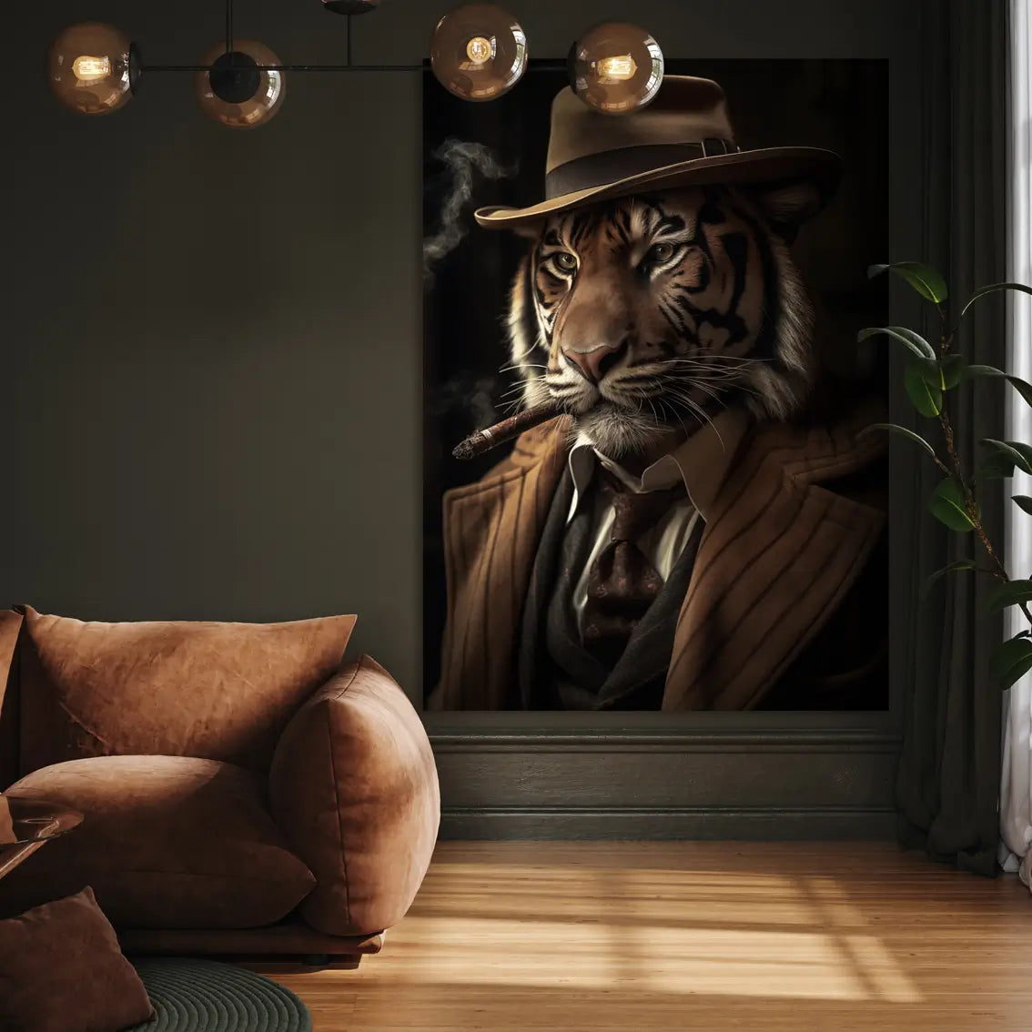 Canvastavla - Tiger with Hat