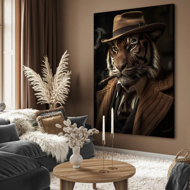 Canvastavla - Tiger with Hat