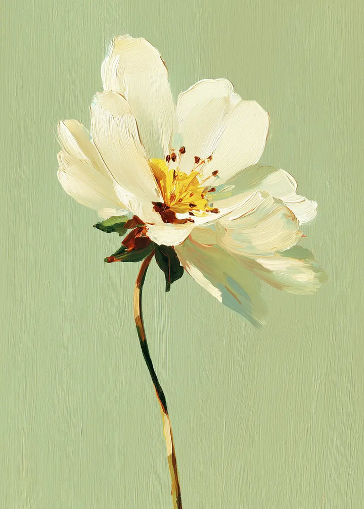 Canvastavla - White Wildflower