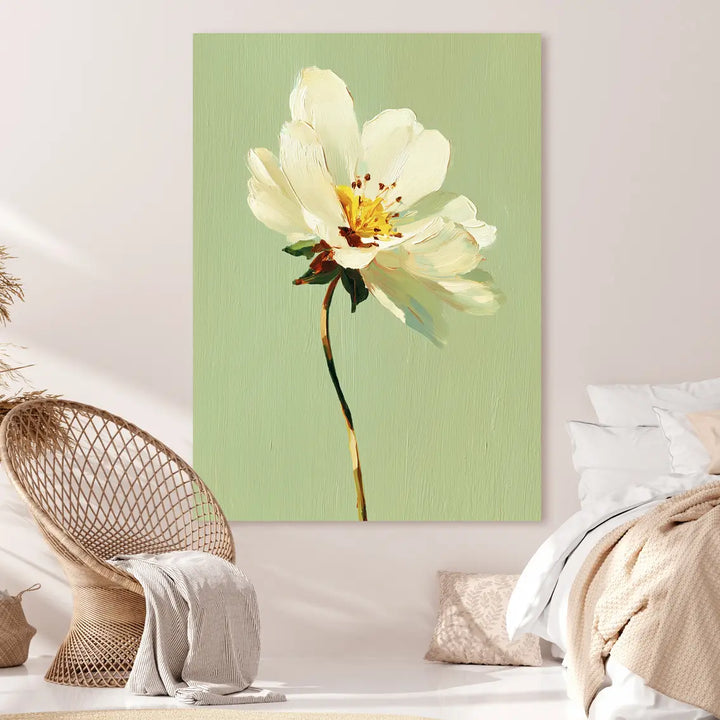 Canvastavla - White Wildflower