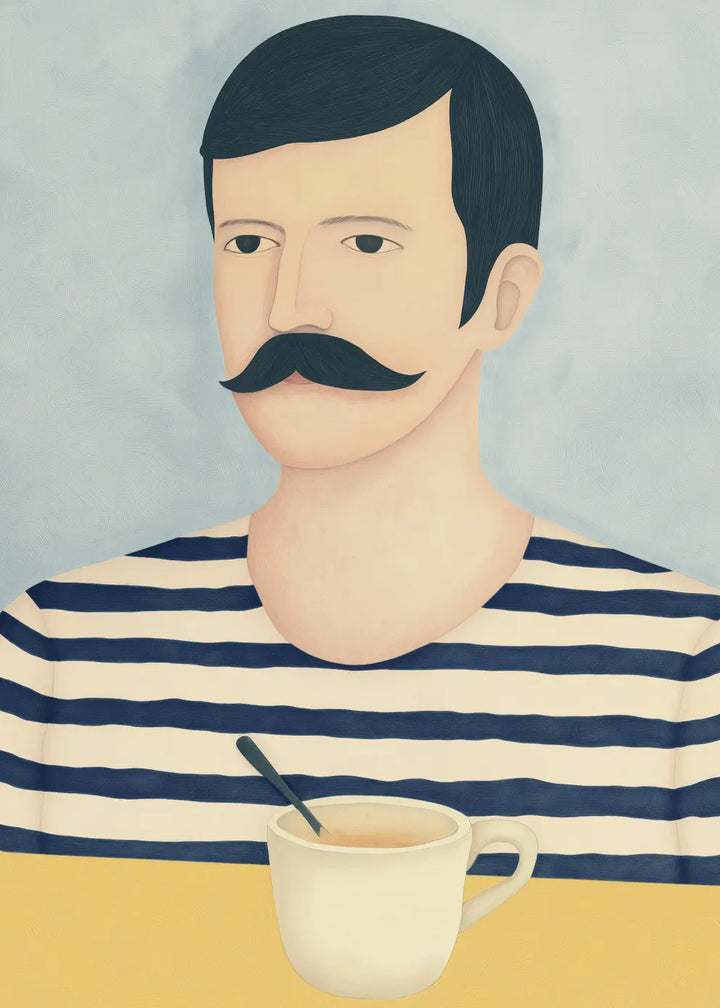 Canvastavla - Striped Man Portrait