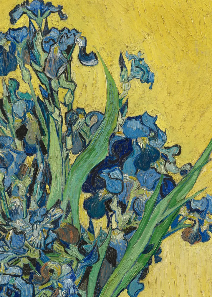 Canvastavla - Vase with Irises Against a Yellow Background