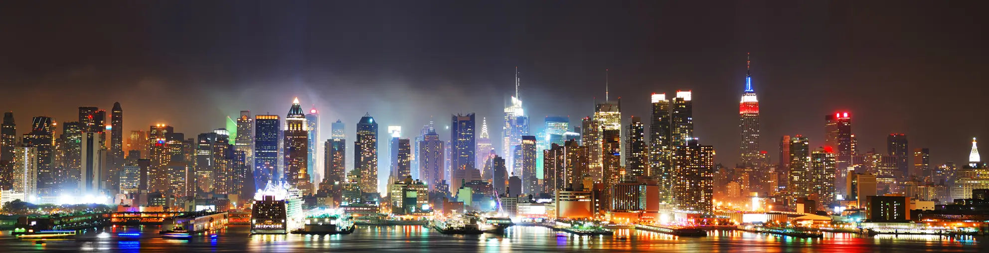 Canvastavla - New York at night - Panorama