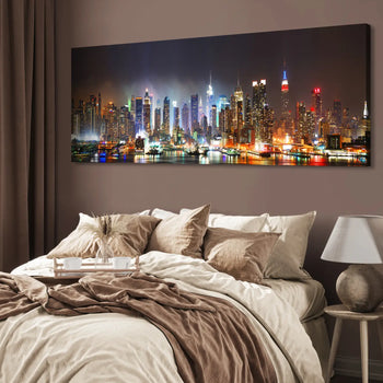 Canvastavla - New York at night - Panorama