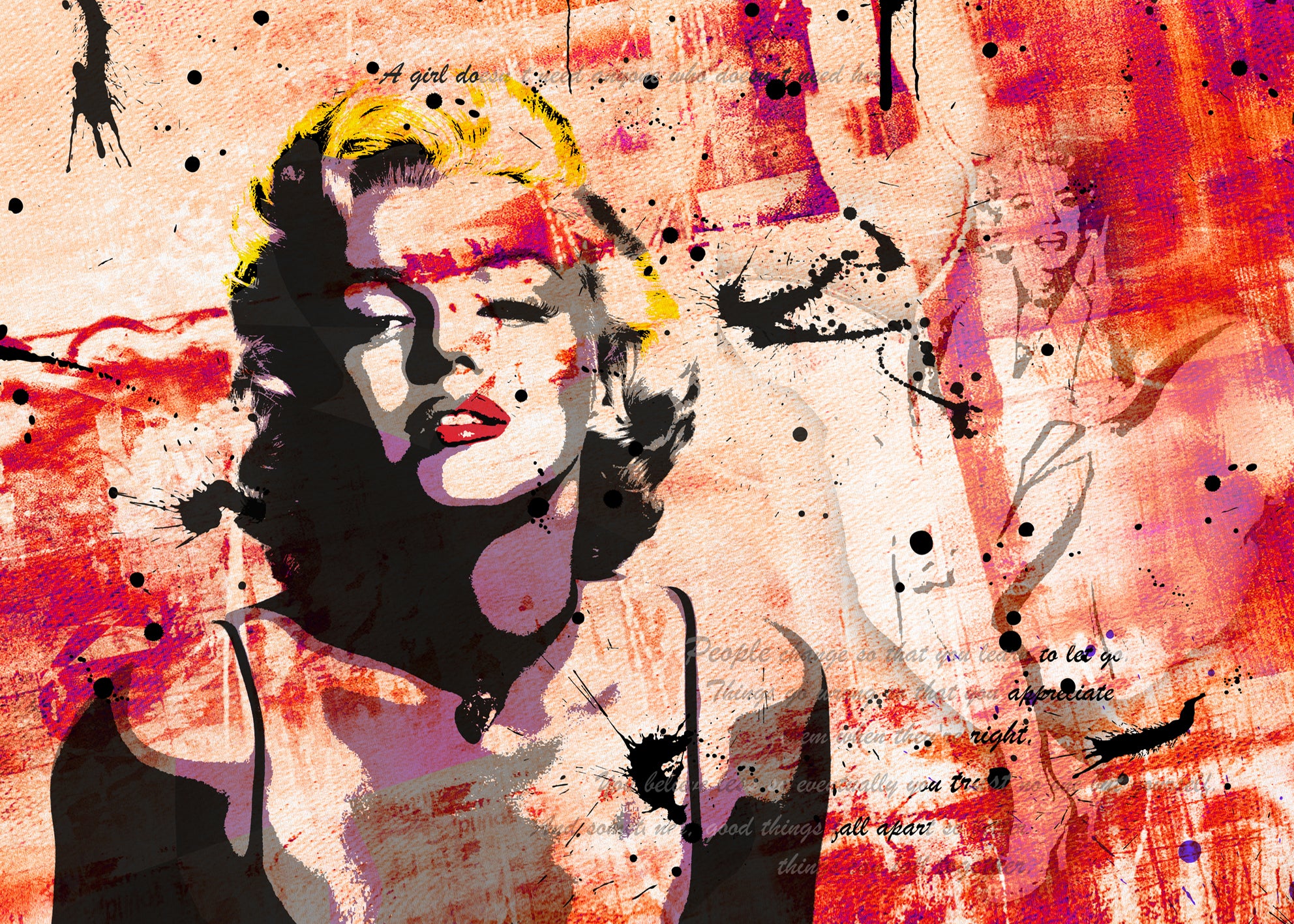 Canvastavla - Marilyn Monroe red