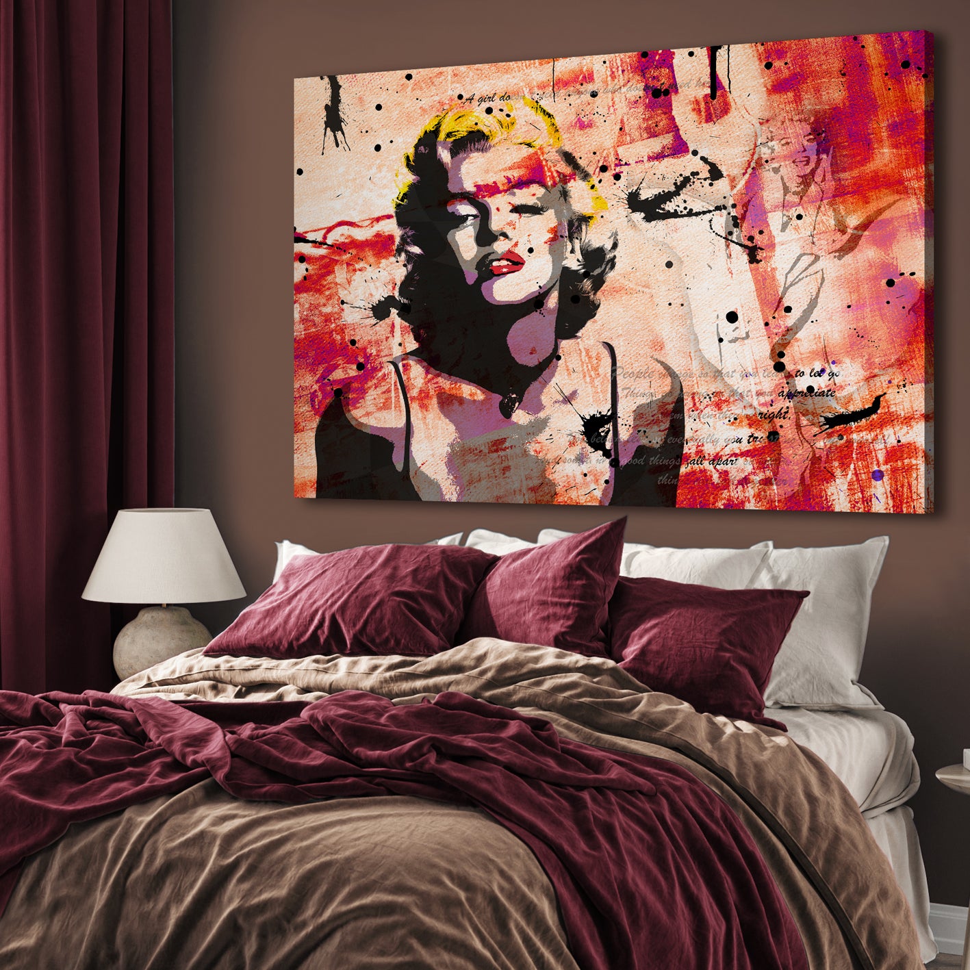 Ljuddämpande tavla - Marilyn Monroe Red Tavla