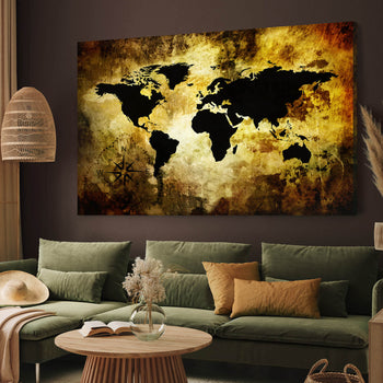 Ljuddämpande tavla - The world map - Tavla av världskartan