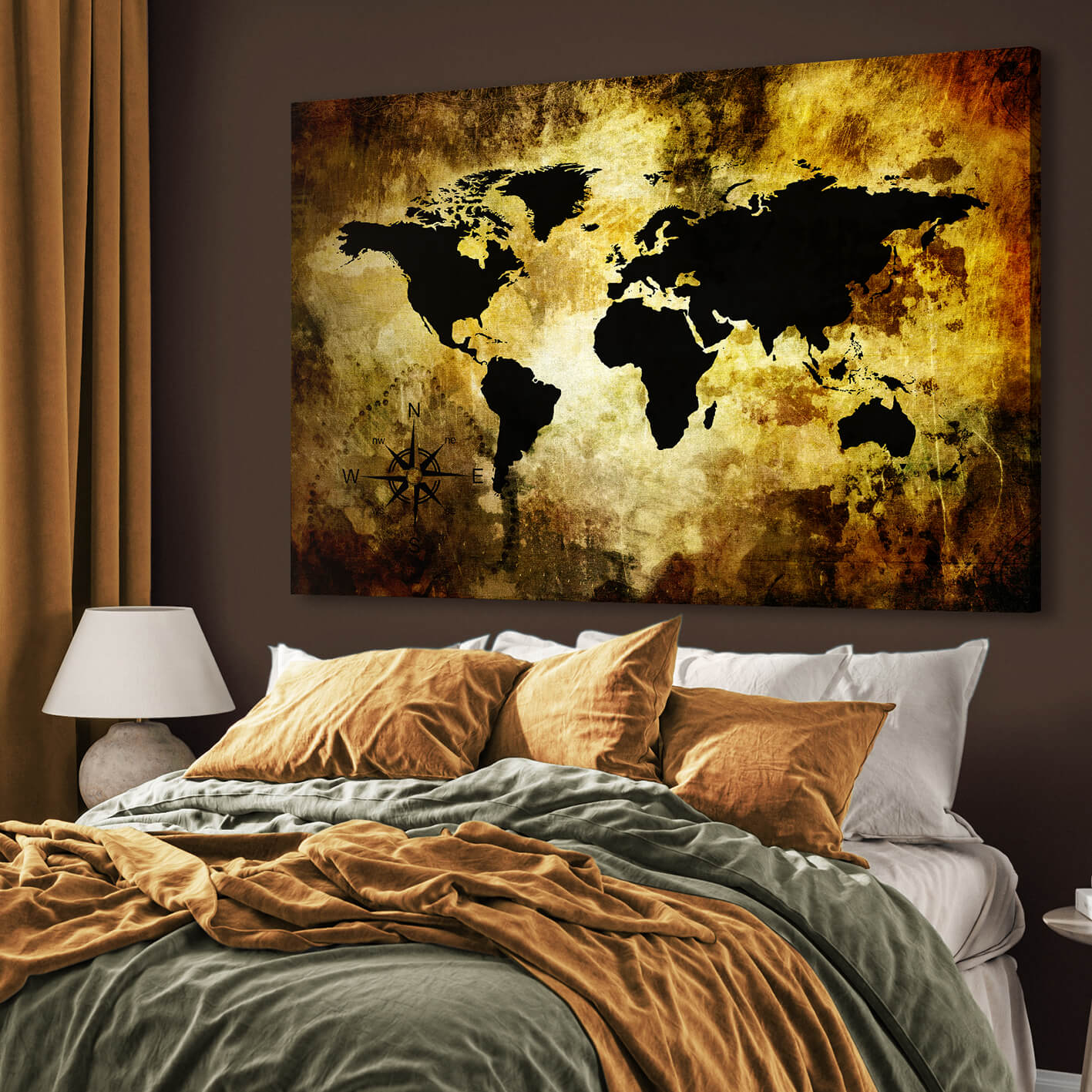 Ljuddämpande tavla - The world map - Tavla av världskartan
