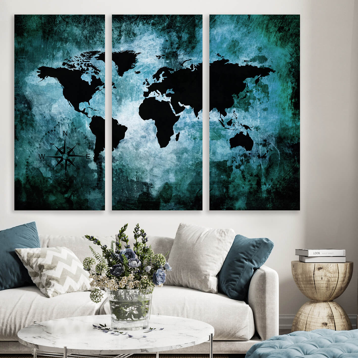 Ljuddämpande tavla - The world map i delar