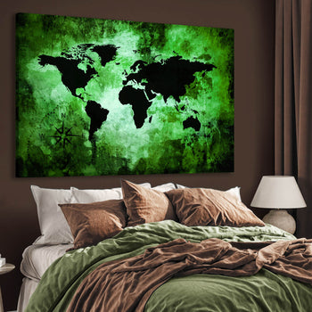 Ljuddämpande tavla - The world map - Tavla av världskartan