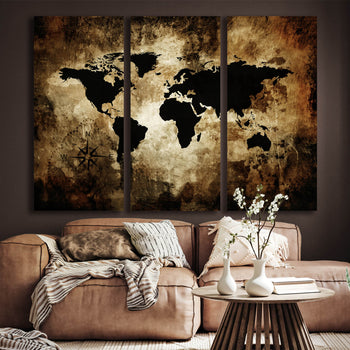 Canvastavla - The world map