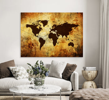 Ljuddämpande tavla - The world map
