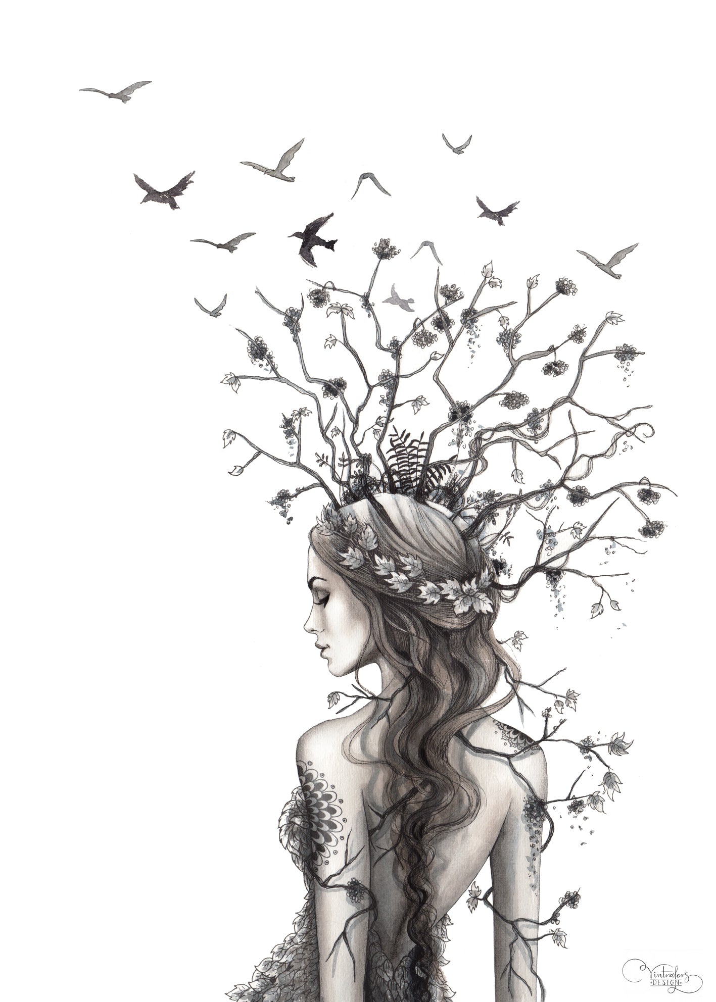 Canvastavla - Katarina Vintrafors - Lady Branches